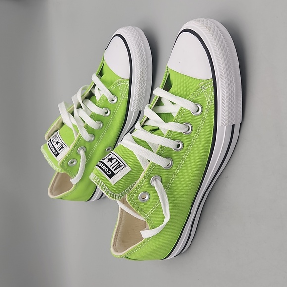 Converse - neon lime green all star low top sneakers Women 7.5 - Picture 3 of 9
